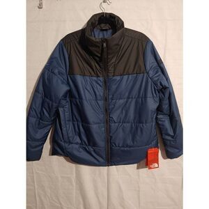 North Face Women's PLUS Size 2X Blue/Black Amazon JFK8 Logo Puffer Jacket